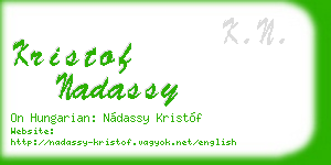 kristof nadassy business card