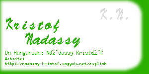 kristof nadassy business card